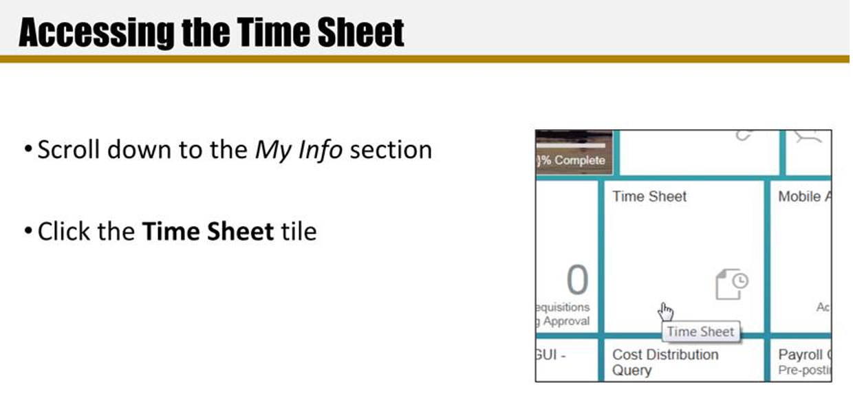 Accessing Time Sheet