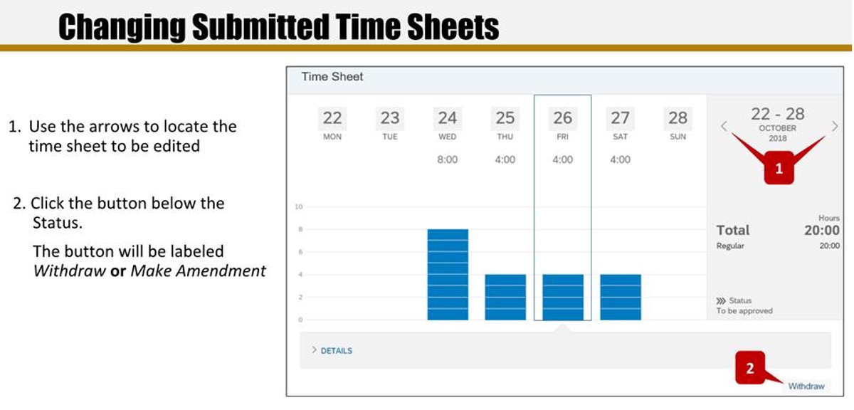 Changing Submitted Time Sheets Cont.