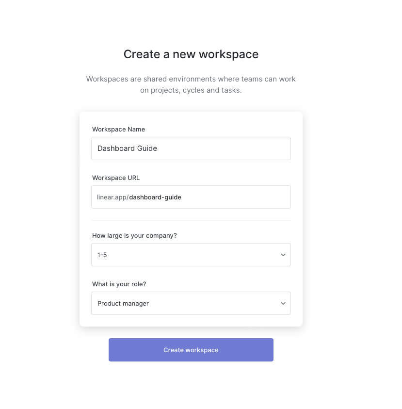Create a Workspace