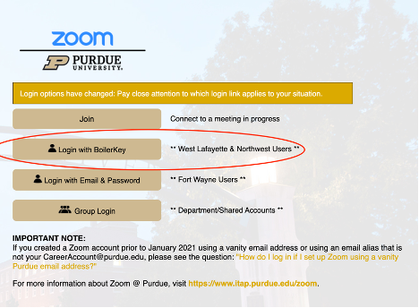 Zoom 2-factor authentication Purdue Login