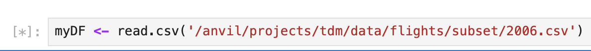 One line of code reading the data and including star at the beginning of the line
