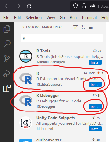 vscode r extensions